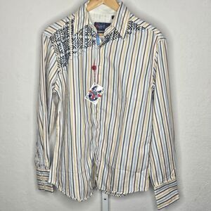 English Laundry Men's Christopher Wicks Embroidered Hand Sewn Shirt Size Small‎